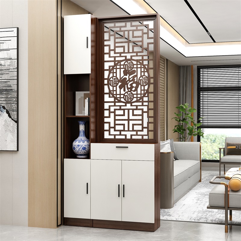 Entrance door Entrance Screen Partition Cabinet New Chinese Shelf Living Room Modern Solid Wood Facing the Door Double-sided Hypoon cabinet-Taobao