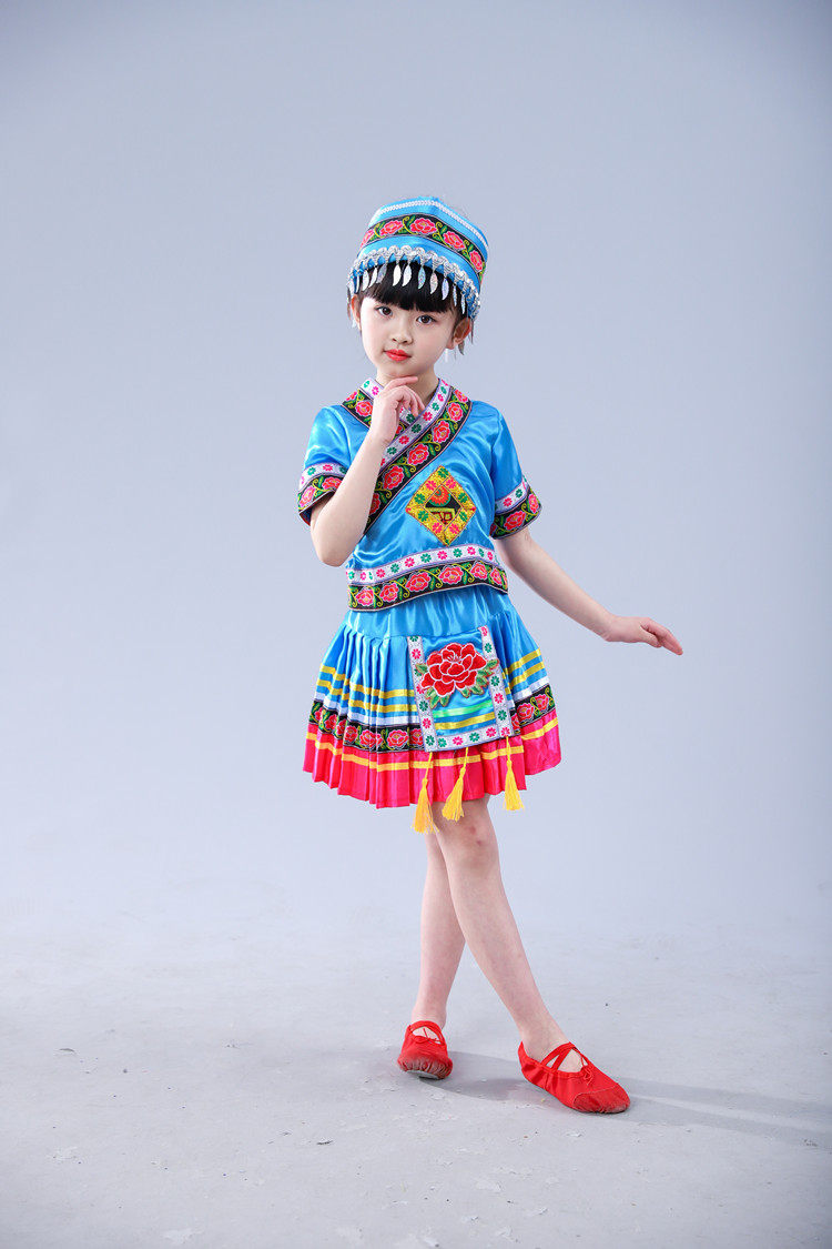 儿童少数民族舞台表演服装哈尼族幼儿园男女童哈尼族舞蹈服演出服