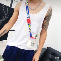 Korean version of Sesame Street Creative mineral water bottle hanging with beverage lanyard strap water bottle buckle shake sound with cute rope