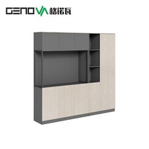 Genova Furniture Cabinet Wood Plate Bookcase Modern Minimalist Bookshelf Information Cabinet Creative Combo Cabinet Wall Cabinet