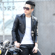 New Haining leather clothes mens spring and autumn sheepskin small suit jacket motorcycle clothes ruffian handsome soft leather jacket tide