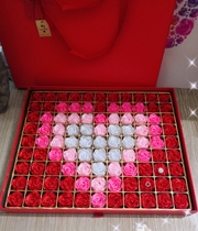 99 finished ribbon roses Ribbon flowers Handmade creative rose Cartoon Birthday Tanabata Festival gift