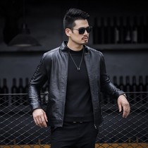 Leather men leather stand collar 2020 spring new leather jacket mens motorcycle clothes casual sheepskin coat trend