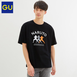 GU excellent men's cotton loose T-shirt short-sleeved NARUTO ninja wind fashion fashion hip-hop 322044