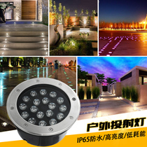 LED flood light spotlight buried light outdoor waterproof tree light color tree light landscape lawn green garden light