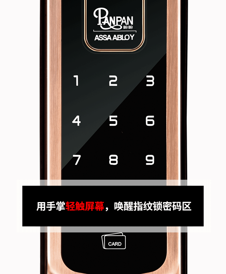 盼盼防盗门指纹锁fc2a密码锁刷卡锁机械钥匙锁四合一电子锁家用