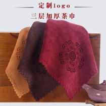 Kung Fu tea towel Absorbent thickened tea set accessories Tea ceremony towel rag Chinese style tea cloth square towel custom logo