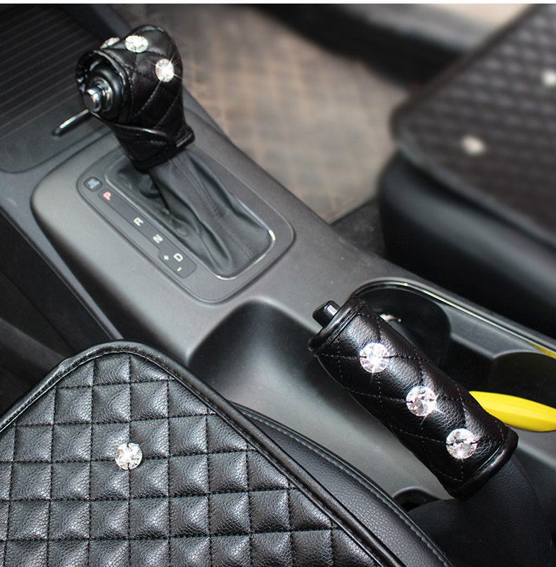 镶钻汽车档把套手刹套档杆套挂档套自动挡排挡套汽车内饰用品装饰