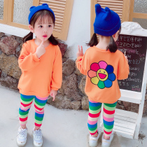 Girls spring suit 2020 new casual 1-2-3-4 year-old female baby small childrens clothing Yangqi Korean version of the two-piece suit