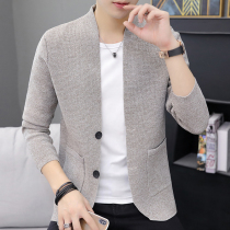 Mens cardigan Knitwear Autumn wear trend Korean slim cardigan fashion casual sweater jacket male ks