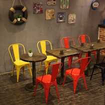 Iron retro barbecue shop skewers spicy spicy snack bar table and chair dessert shop cold drink shop commercial table and chair combination