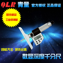 Qinghai measuring tool Green electronic digital display depth micrometer 0-25-50-100-150-300 mm0 001