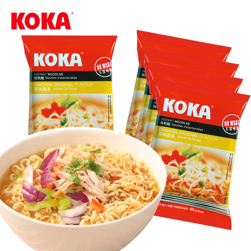 KOKA新加坡进口方便面油炸泡面 原味鸡汤快熟面85g*5包产品展示图1