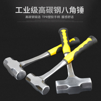 Octagonal hammer One-piece masonry hammer Solid octagonal hammer Iron hammer Square head hammer 2p3p4p hand hammer Demolition sledgehammer