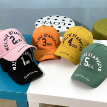Childrens baseball cap Korean version Spring and autumn season fashion men and women Ducks Tongues Hat Tide Letters Baby Hat 3-8-year-old Leisure