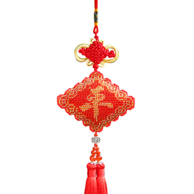car pendants, in-car accessories, handmade cross-stitch products, safety blessings, car rearview mirror ornaments, safety symbols