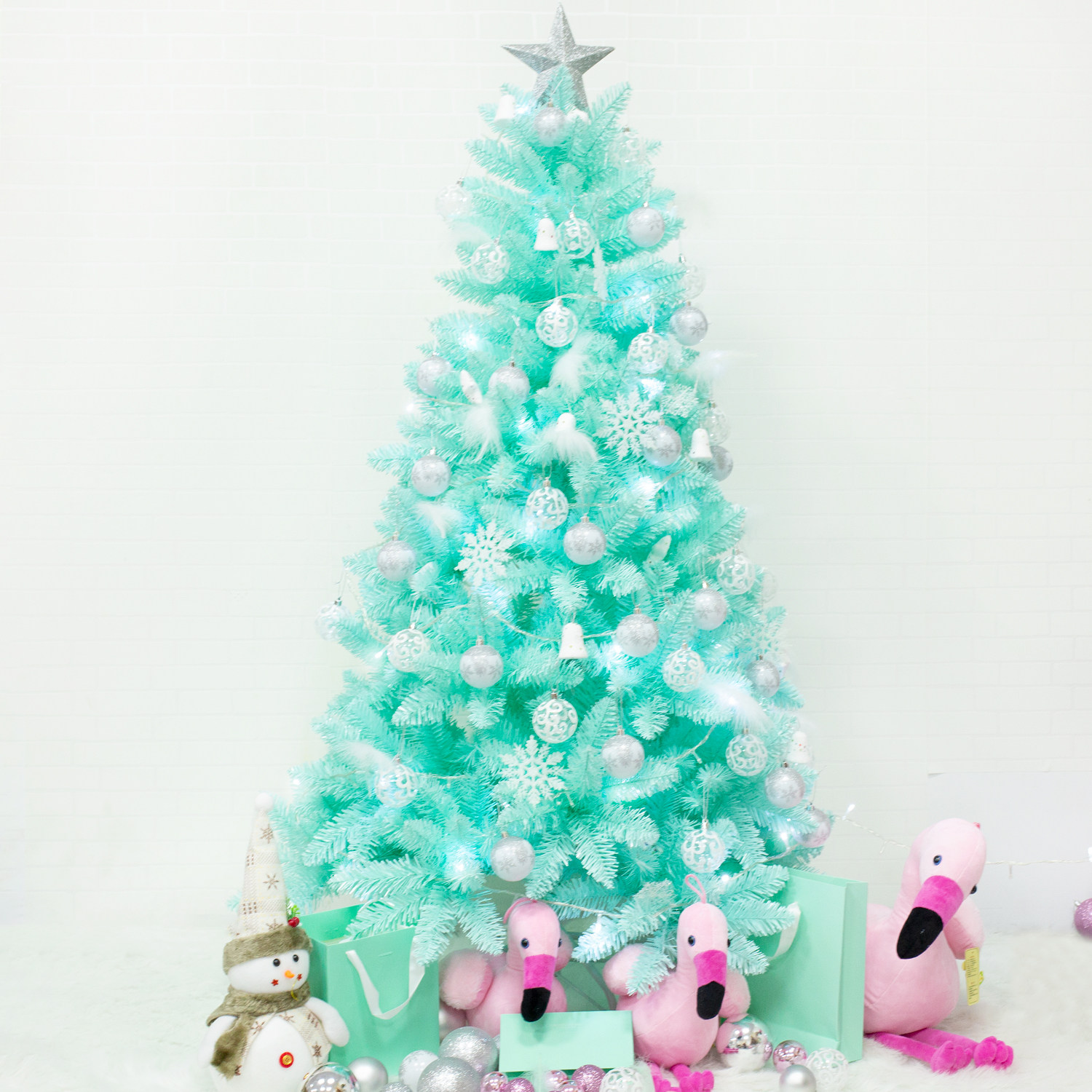 老丈人原创北欧1.5米家用加密ins圣诞树套餐马卡龙蓝色圣诞节装饰