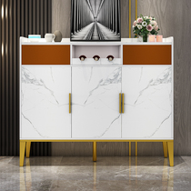 Light luxury Modern simple rock plate side cabinet Glass door wall high-grade high cabinet with lights Nordic Italian storage cabinet