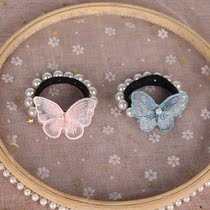 Childrens Hair Rope Korean Spring Pearl Girl Hairband Bow Head Cord Tie