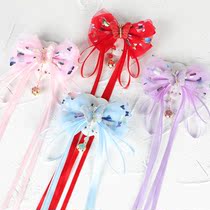 New Year children hairclip hair accessories bells Chinese style girl long ribbon baby headgear Korean little girl hairpin
