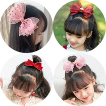 Girls Bow hairclip Childrens Clips Headwear Edge Clips Baby Hairpin Korean Korean version of foreign-style female princess hair accessories