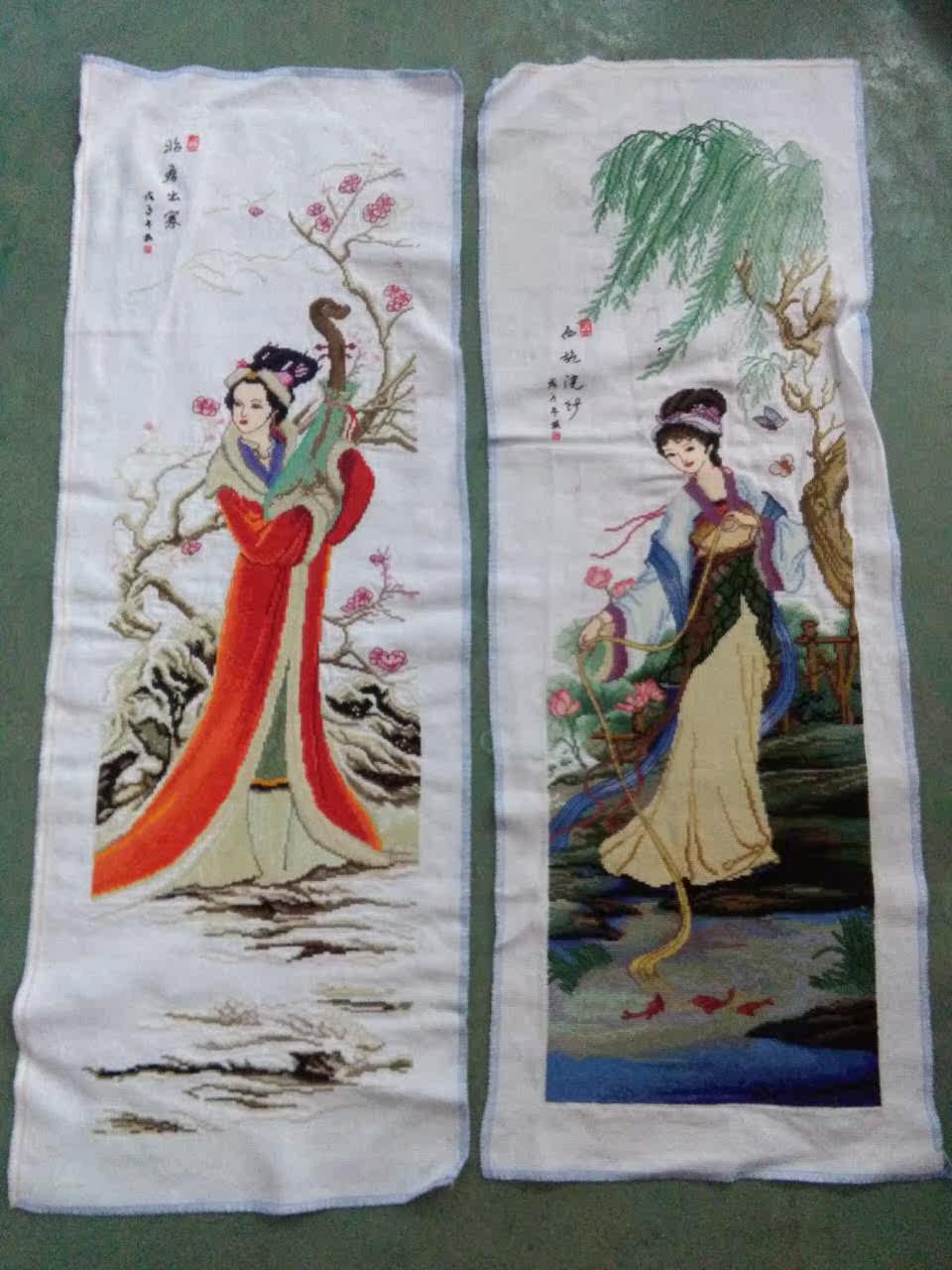 纯手工绣成品十字绣贵妃贵酒 昭君出塞貂婵拜月西施浣沙四大美女