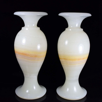 Natural Afghan jade vase ornaments rich and safe furniture household jade vases a pair of decorative ornaments