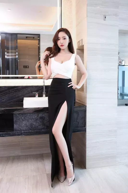 2019 sản phẩm mới đêm váy sexy tính khí váy cắt thấp túi hông váy dài hộp đêm quần áo làm việc của phụ nữ - Sản phẩm HOT