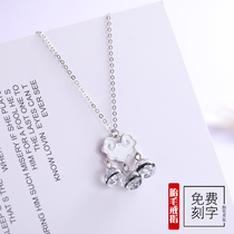 Fetal hair pendant diy baby sterling silver newborn necklace family Xiangyun Ruyi lock fetal hair souvenir diy homemade