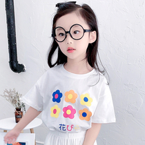 Girls short sleeve T-shirt summer cotton children half sleeve male and female baby Foreign base shirt children Korean summer coat