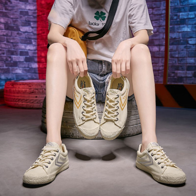 Dafu feiyue leap canvas shoes low-top retro beige Japanese vulcanized students ເກີບບາດເຈັບແລະສະດວກສະບາຍແລະ versatile