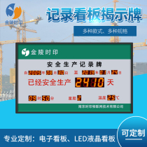 Custom safety production operation days record cumulative disclosure card is counting down LED electronic display