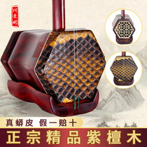 Zhou Aiguo authentic African Rosewood boutique erhu musical instrument Beginners playing Huqin can be customized lettering