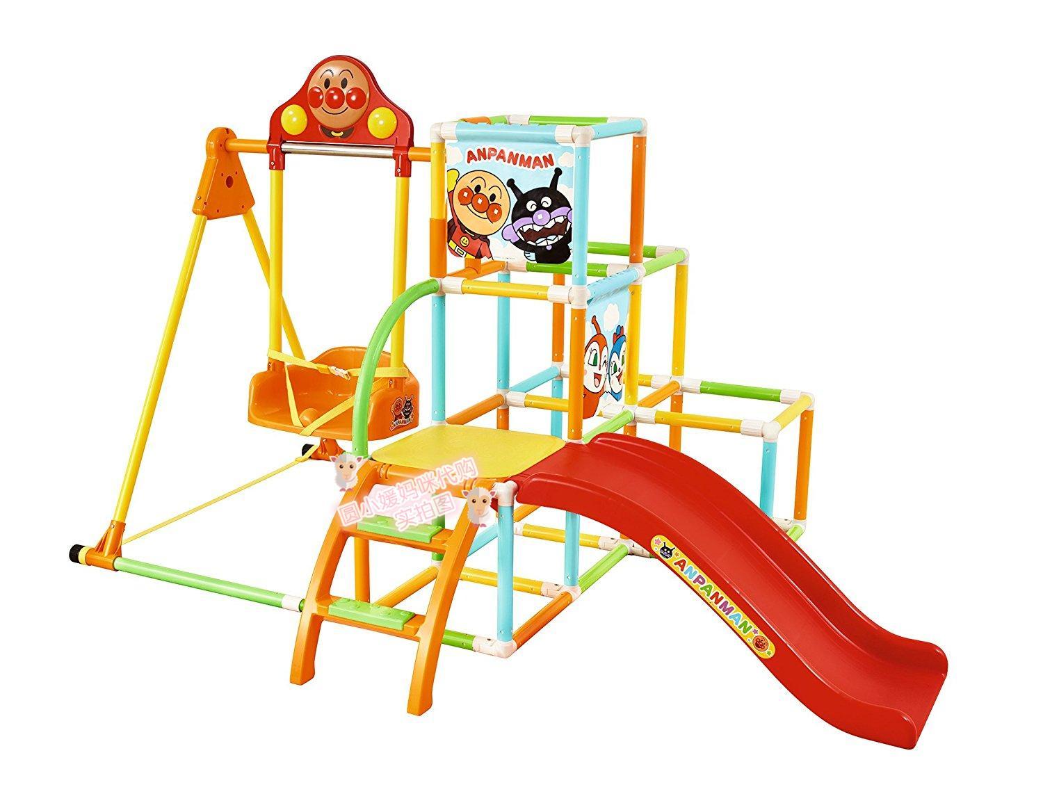 包税日本代购直邮面包超人儿童滑滑梯室内宝宝玩具可折叠秋千组合_不