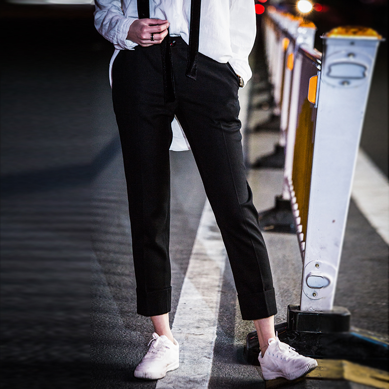 西裤九分裤2017春秋新款韩版休闲裤西装裤黑色女裤显瘦长裤小脚裤