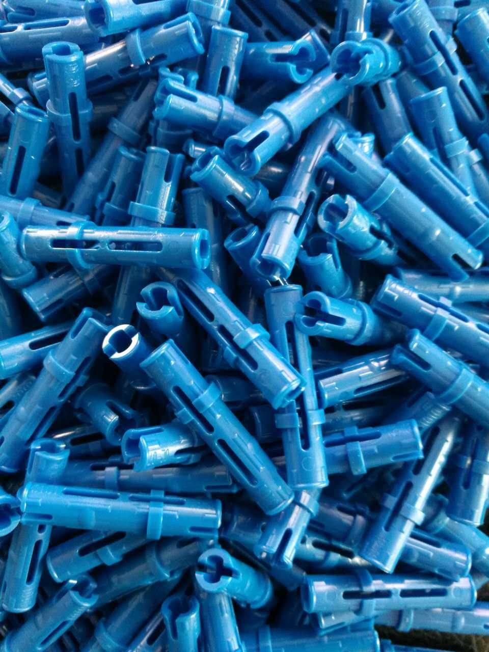 乐高式积木零件 乐高6558蓝色长销子 两头拴科技配件兼容乐高全新