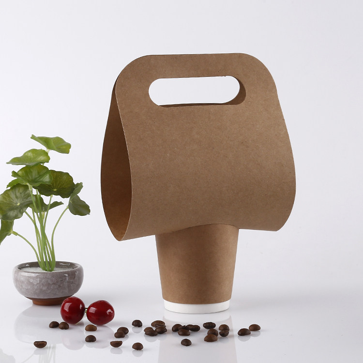 星巴克双杯四杯托咖啡纸杯托牛皮纸打包外卖杯提杯架外带咖啡纸托_双