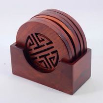 Vietnamese Mahogany teacup mat Household bowl mat insulation mat Rosewood Chinese solid wood dining table six-piece round mat