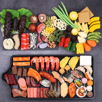 Simulation hot pot model barbecue food base seafood fish shrimp balls Duck blood ingredients ornaments accessories props toys