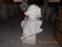 Gypsum plaster like piano female sketch portrait portrait head wooden frame fee 20 freight to pay
