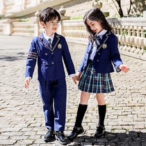 Primary school uniform dress four-piece set kindergarten school style Spring and Autumn New Garden suit childrens class uniform