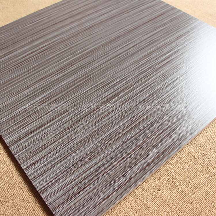 简约灰色条纹瓷砖600x600客厅地砖布纹防滑地板砖厨卫浴室仿古砖