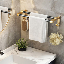 Bathroom hanging towel rack free black gold toilet towel bar single pole double pole towel rack toilet