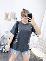 Fattening and yarding women's fat mm new Han version of short-sleeved t-shirt women loose half-sleeved clothes in summer 2020