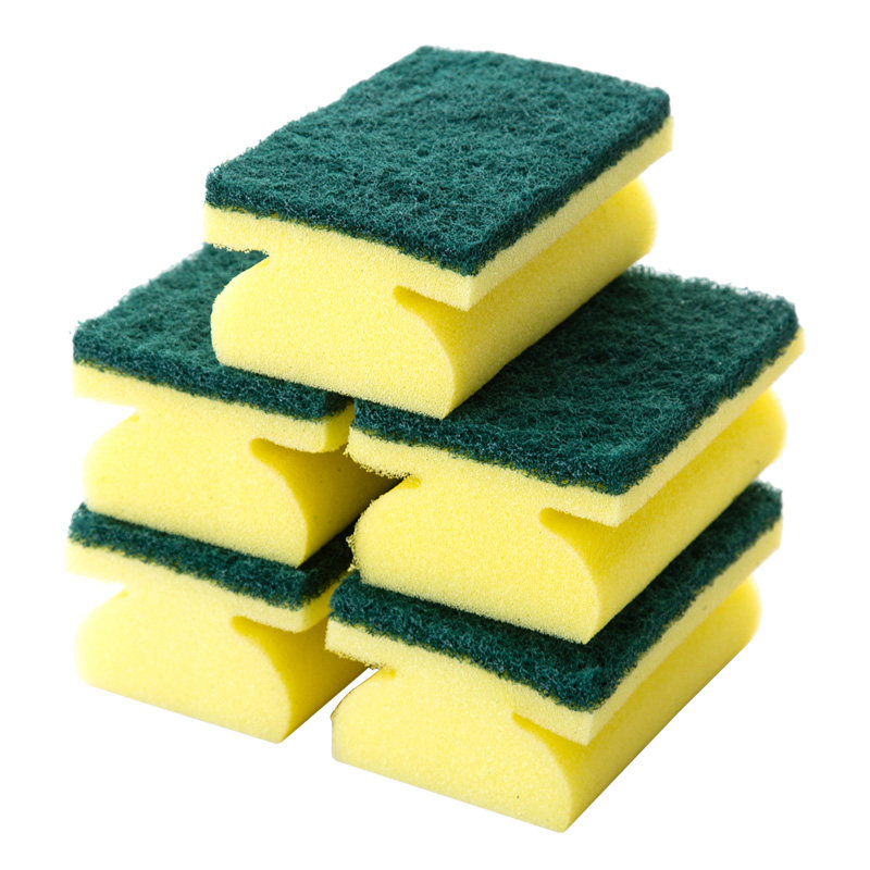 双面清洁海绵擦5个装加厚百洁布厨房用品强力去污洗碗布刷锅海绵