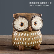 European style vintage resin owl living room porch corridor study decoration wine cabinet creative room decoration