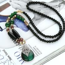 Korean version of Joker color shell crystal pendant simple sweater chain autumn and winter long necklace accessories clothes pendant jewelry women