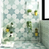 Late Nordic Bathroom Kitchen Diamond Tile Personalized 3D Geometric Brick Toilet Floor Tile Balcony