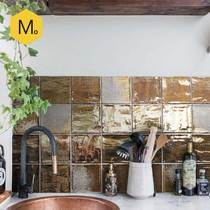 Last home Net red retro kitchen bathroom bathroom metal glaze small square brick cafe art handmade tiles