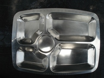 Fidelity and positivity Second-hand dinner plate Stainless steel canteen dinner plate allotment tableware allotment stainless steel dinner plate